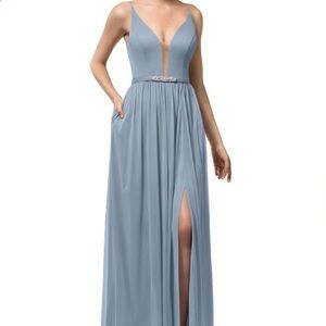 Azazie Bridesmaids Dress Dusty Blue